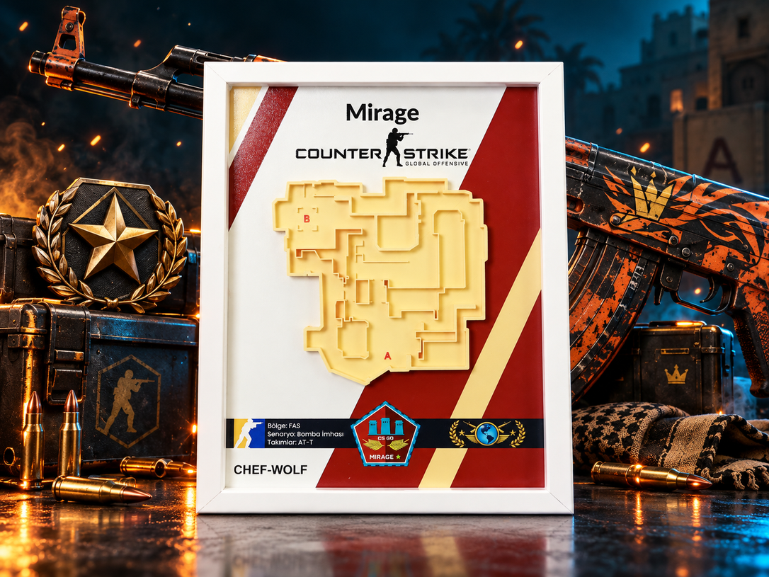 1 tablolu MAPFORGE oyuncu paketi, CS temalı dekoratif skin efektleri